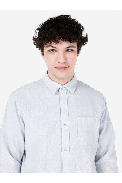 Blue men's shirt - 4