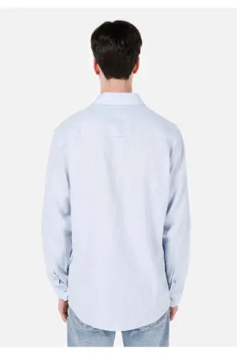 Blue men's shirt, long sleeve. - COLIN'S (1)