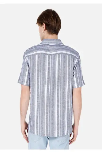 Blue men's short-sleeved shirt - COLIN’S (1)