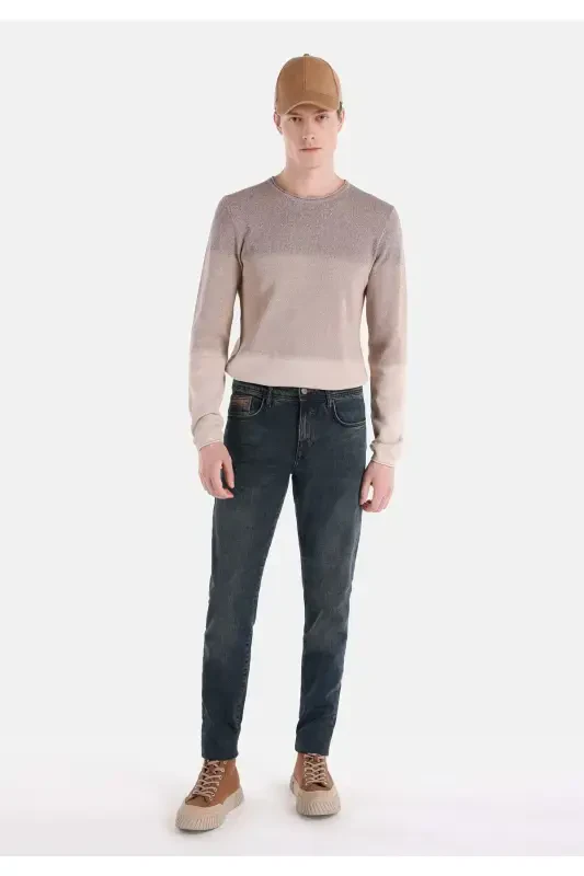 Blue men's trousers - 1