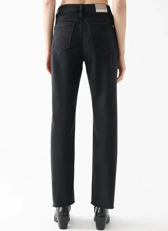 Blue NEW YORK Deep Smoke D High Waist Flare Leg Straight Fit Anthracite Women's Denim Pants M101441-82297 - 1