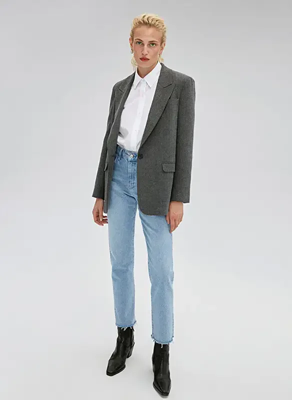 Blue NEW YORK High Waist Ankle Leg Straight Fit Mavi Women's Denim Pants M101441-86391 - MAVI