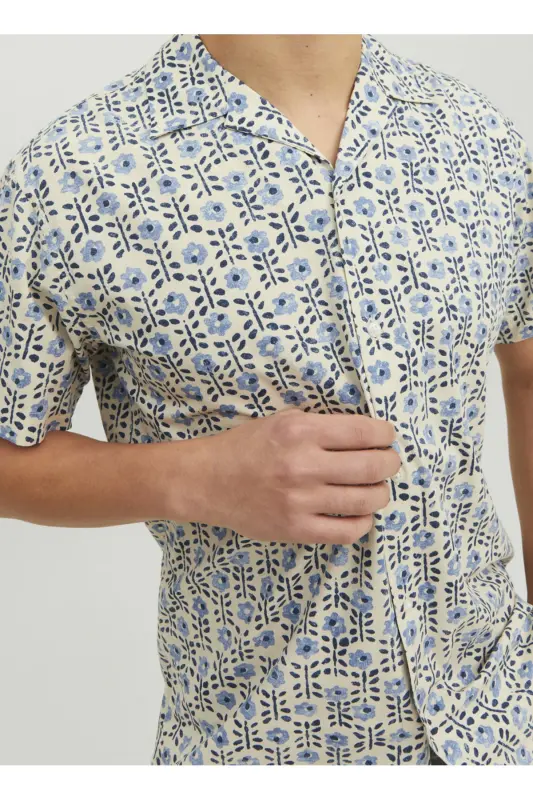 Blue patterned men's shirt - 2