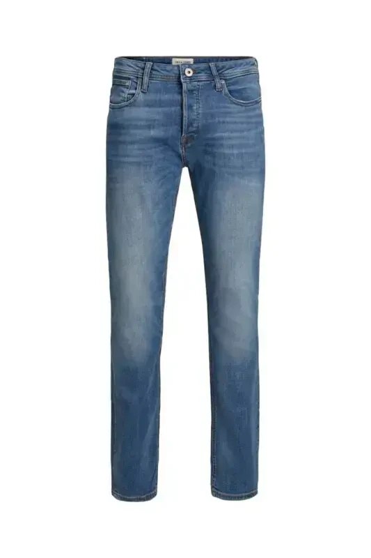 Blue plain men's jeans - 3