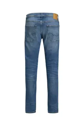 Blue plain men's jeans - 4