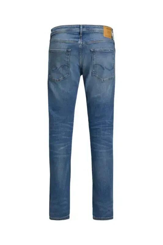 Blue plain men's jeans - 4