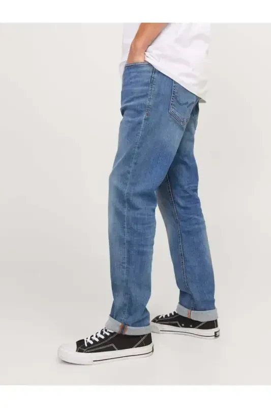 Blue plain men's jeans - 5