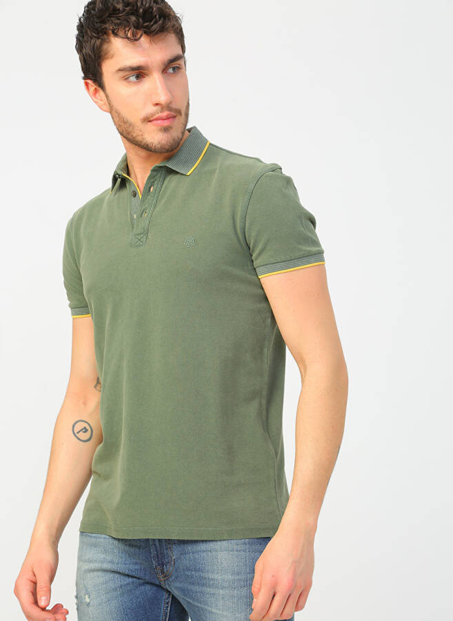 Blue Plain Olive Green Men's Polo T-Shirt 065920-30721 POLO Olive Green - 1