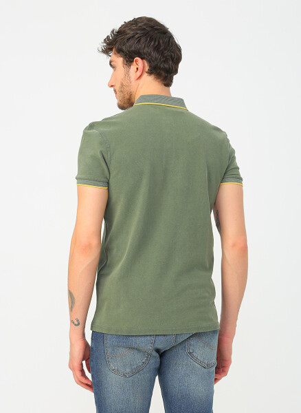 Blue Plain Olive Green Men's Polo T-Shirt 065920-30721 POLO Olive Green - 4