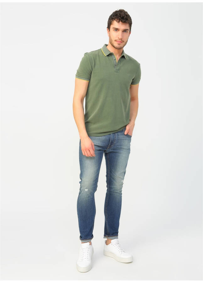 Blue Plain Olive Green Men's Polo T-Shirt 065920-30721 POLO Olive Green - 7