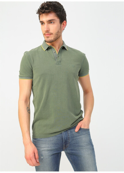 Blue Plain Olive Green Men's Polo T-Shirt 065920-30721 POLO Olive Green - 8