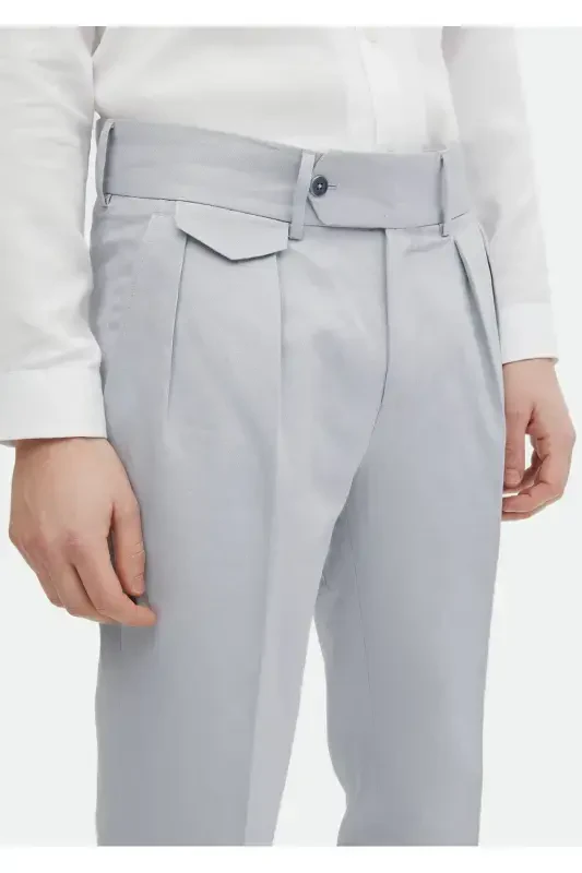 Blue Plain Zeroweight Slim Fit Cotton Blend Suit - 6