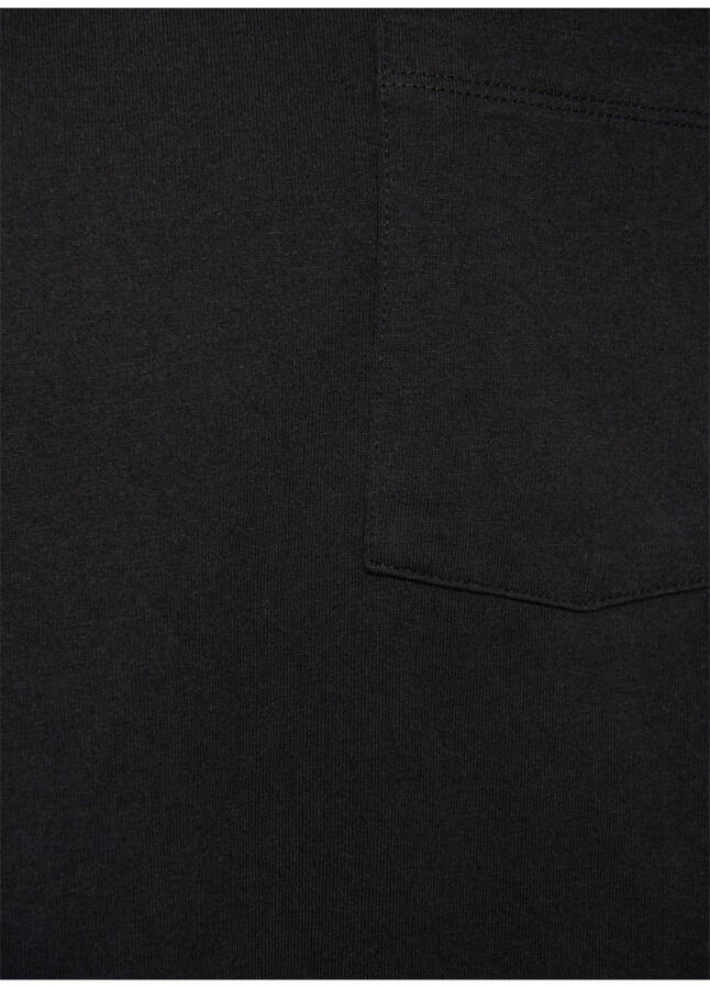 Blue Polo Collar Plain Black Men's T-Shirt - 14