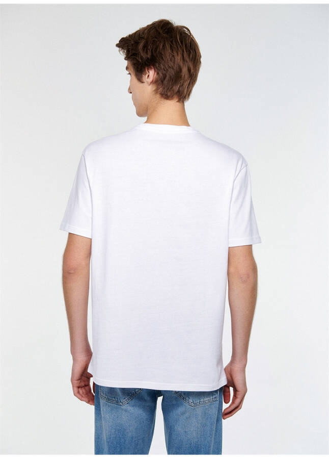 Blue Polo Collar Plain White Men's T-Shirt 066249-620 SHORT SLEEVE T-SHIRT White - 5