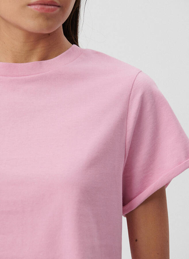 Blue Polo Neck Pink Women's T-Shirt M168220-71064-ROUND NECK SHORT SLEEVE - 9