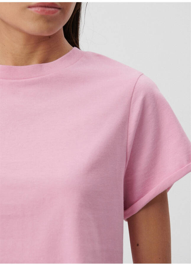 Blue Polo Neck Pink Women's T-Shirt M168220-71064-ROUND NECK SHORT SLEEVE - 14