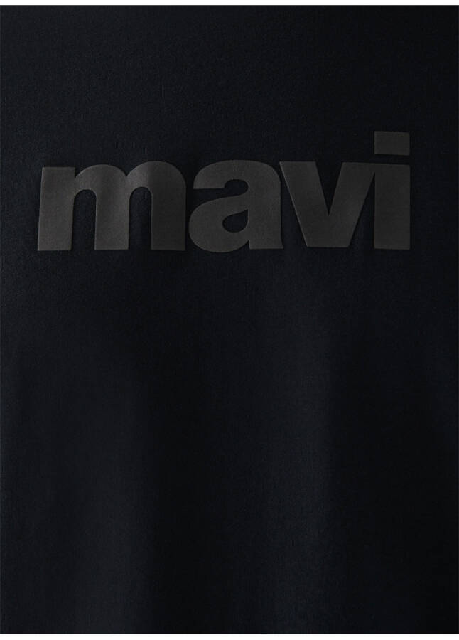 Blue Polo Neck Plain Black Men's T-Shirt 065199-900 MAVI PRINTED T-SHIRT Black - 7