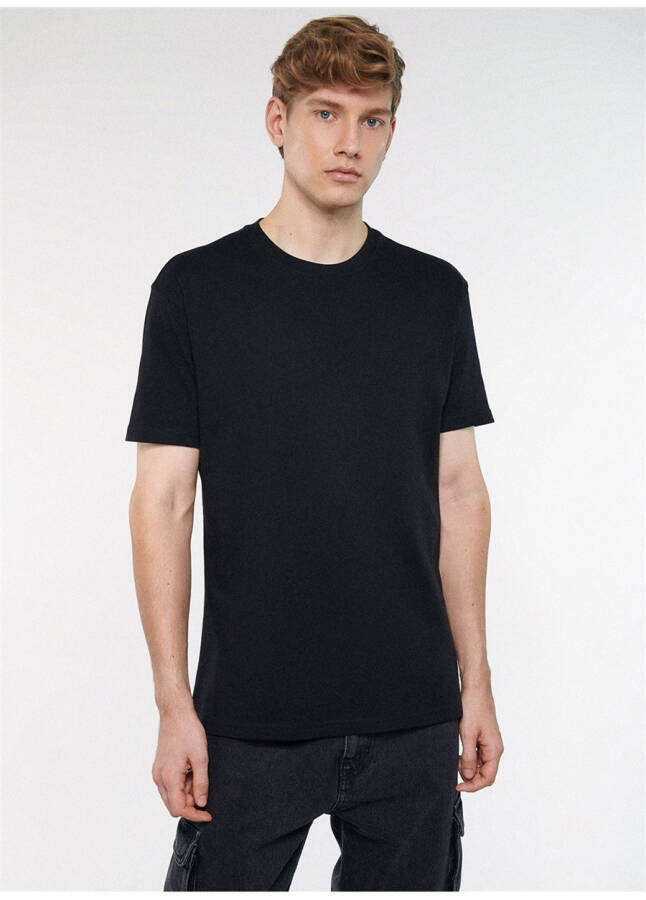 Blue Polo Neck Plain Black Men's T-Shirt 066249-900 SHORT SLEEVE T-SHIRT Black - 9