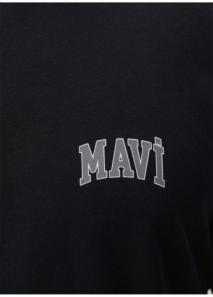 Blue Polo Neck Plain Black Men's T-Shirt M0611714-900_MAVİ LOGO T-SHIRT - 10