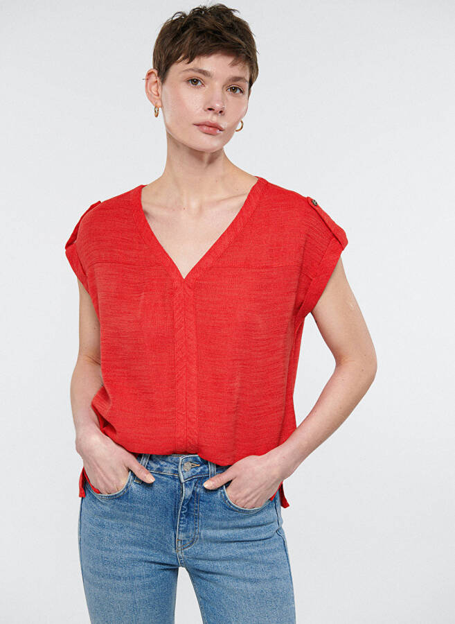 Blue Red Women's Blouse 122504-30648 - 1