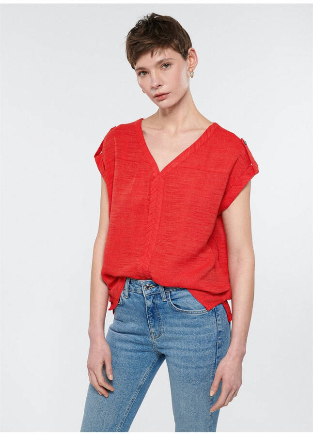 Blue Red Women's Blouse 122504-30648 - 8