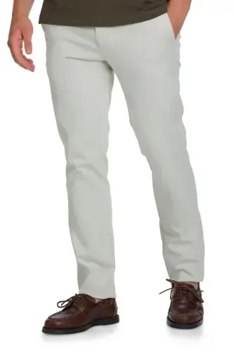 Blue Regular Fit Canvas Trousers with Side Pockets-Blue - 1