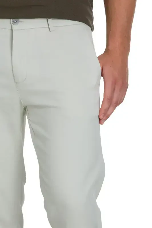 Blue Regular Fit Canvas Trousers with Side Pockets-Blue - 4