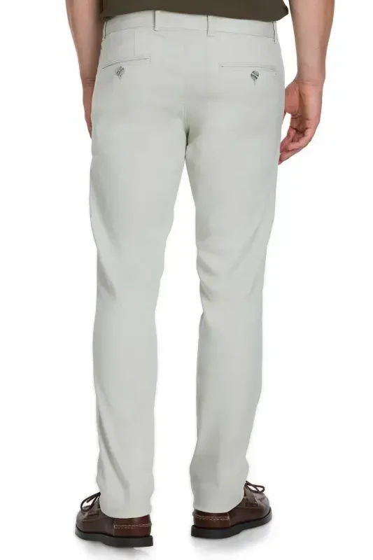 Blue Regular Fit Canvas Trousers with Side Pockets-Blue - 5