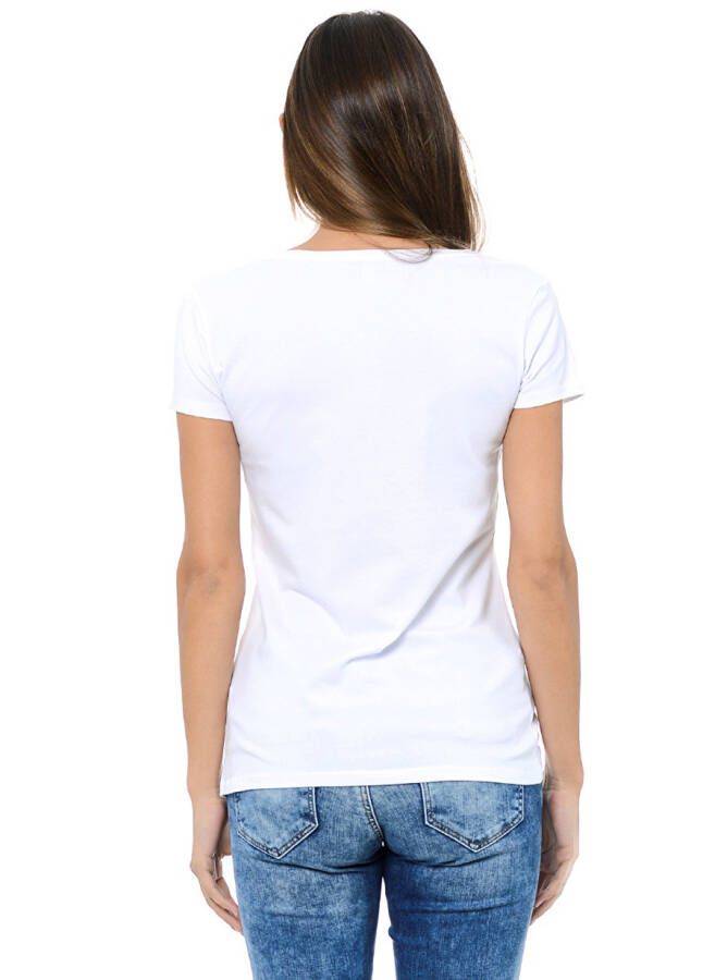 Blue Round Neck White Women's T-Shirt M162767-620 BASIC T-SHIRT - 3