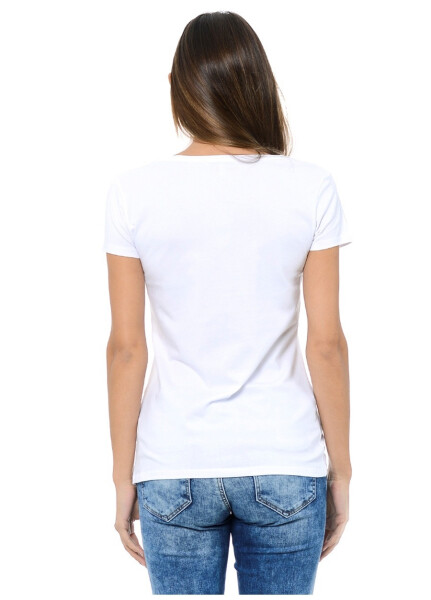 Blue Round Neck White Women's T-Shirt M162767-620 BASIC T-SHIRT - 8