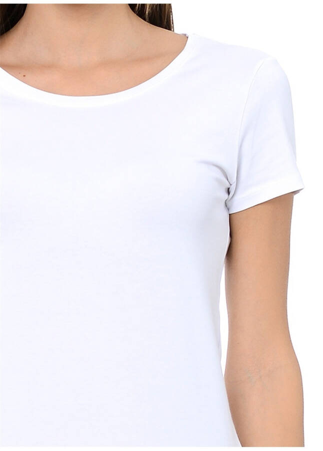 Blue Round Neck White Women's T-Shirt M162767-620 BASIC T-SHIRT - 10