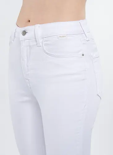 Blue Serenay High Waist Slim Fit Skinny White Women's Denim Trousers M100980-83673 - 5