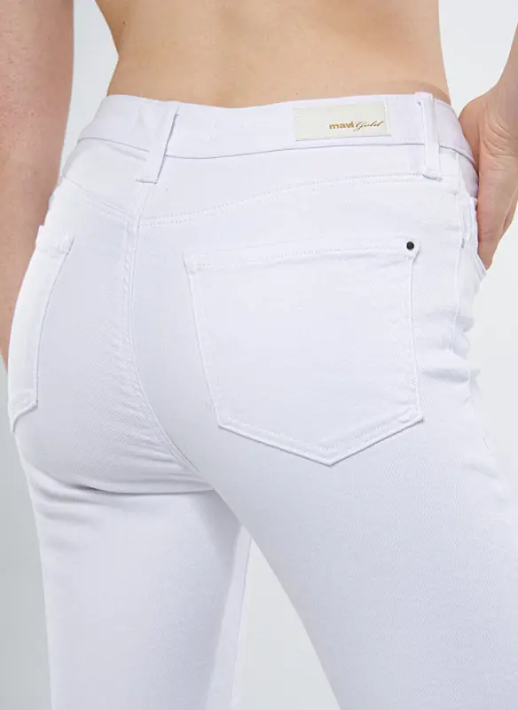 Blue Serenay High Waist Slim Fit Skinny White Women's Denim Trousers M100980-83673 - 7