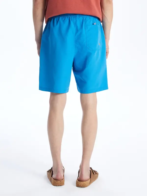 Blue Short Basic Men's Swim Shorts-Blue - 5