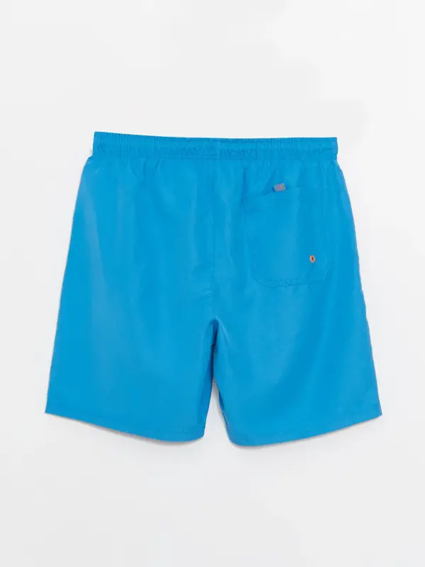 Blue Short Basic Men's Swim Shorts-Blue - 7