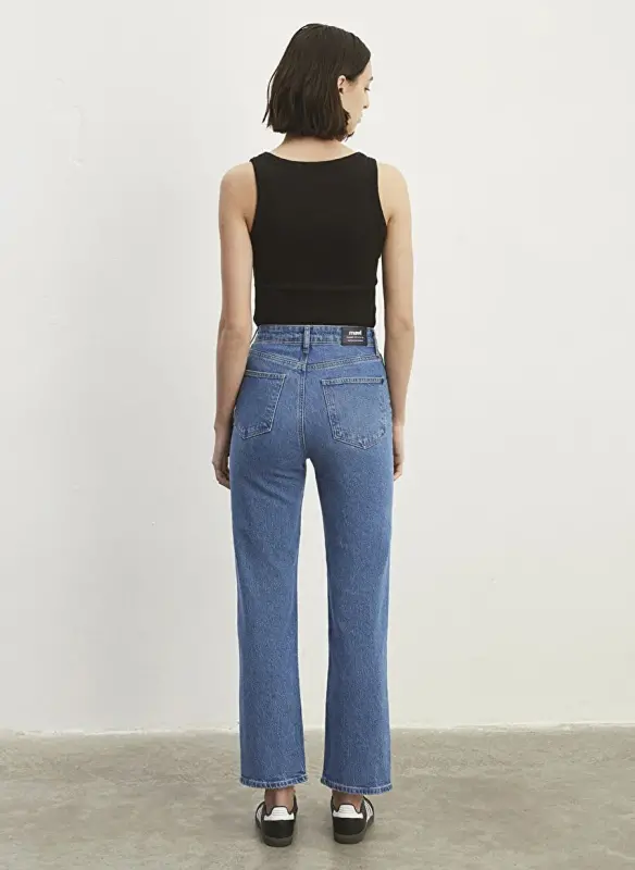 Blue SKY High Waist Straight Blue Women Denim Pants M1010627-87211 - 5