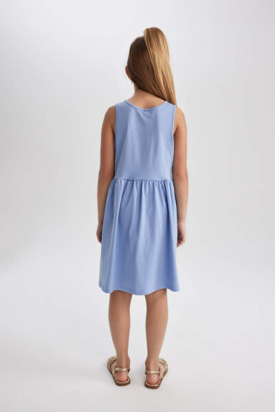 Blue Sleeveless Dress for Girls - 5