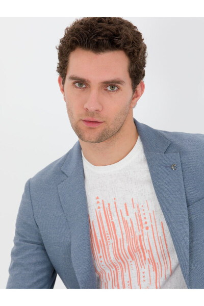 Blue Slim Fit Jacket (50271261-VR036) - CACHAREL (1)