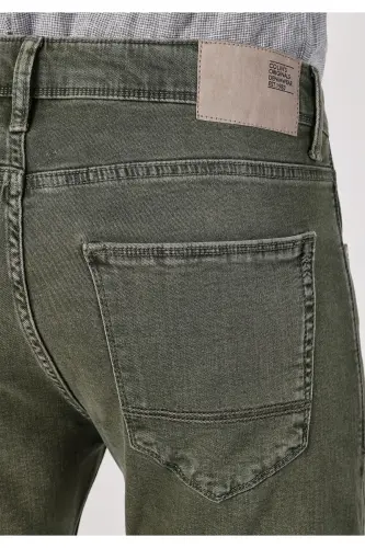 Blue, straight leg, low rise, slim fit jeans for men. - 6