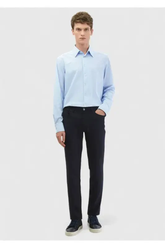 Blue Striped Regular Fit Classic Shirt - 2