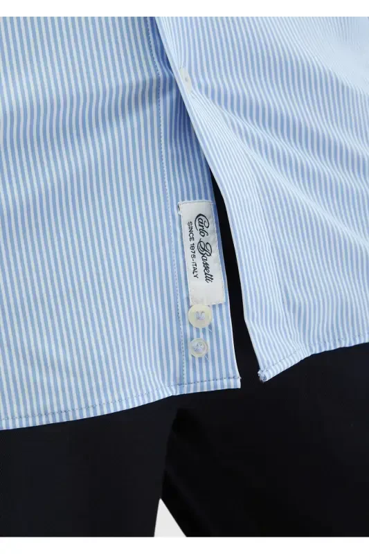 Blue Striped Regular Fit Classic Shirt - 6