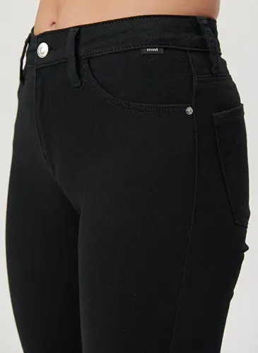 Blue TESS Double Black Skinny Fit Black Women's Denim Pants M100328-35252 - 6