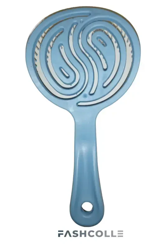 Blue Three-Dimensional Oval Hair Brush-Blue - 2