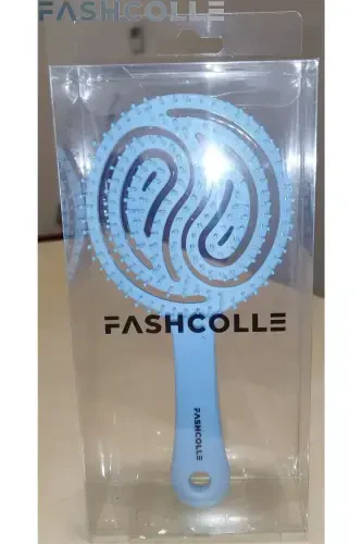 Blue Three-Dimensional Oval Hair Brush-Blue - 3