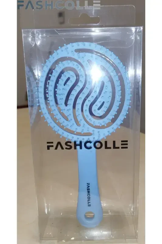 Blue Three-Dimensional Oval Hair Brush-Blue - 3