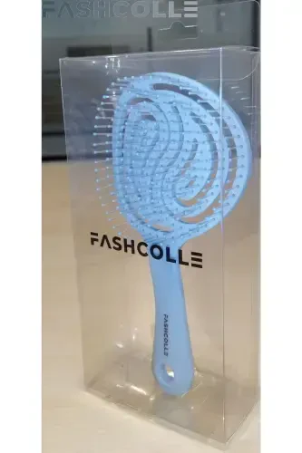 Blue Three-Dimensional Oval Hair Brush-Blue - 4