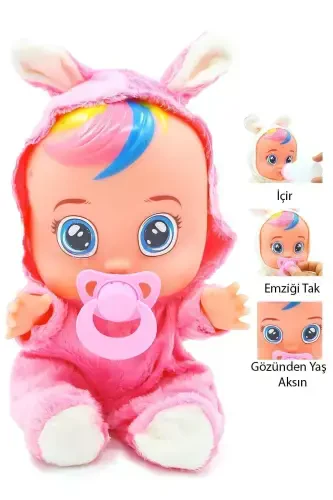 Blue White And Pink Color Crying And Talking Flesh Baby-Pink - 1