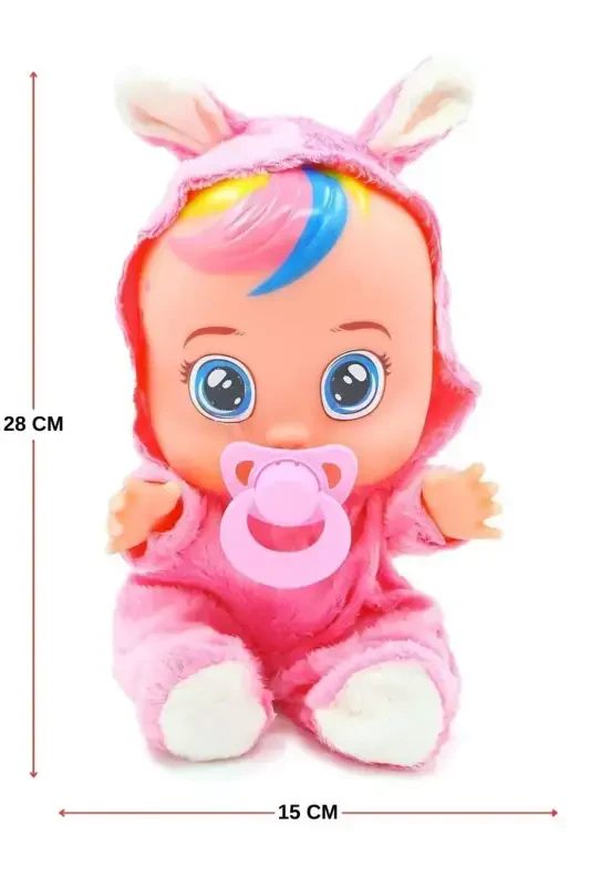 Blue White And Pink Color Crying And Talking Flesh Baby-Pink - 3