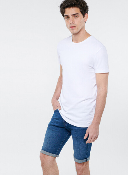 Blue White Stretch T-Shirt - 1