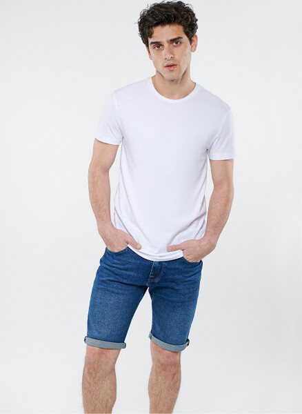 Blue White Stretch T-Shirt - 2